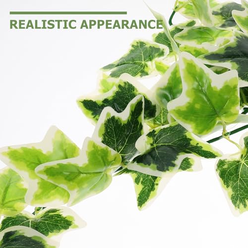 DOITOOL Artificial Reptile Plants Hanging Vine with Suction Cup, Lifelike Amphibious Habitat Decor for Turtle and Reptile Terrariums, Simulated Climbing Leaf Pendant for Aquarium