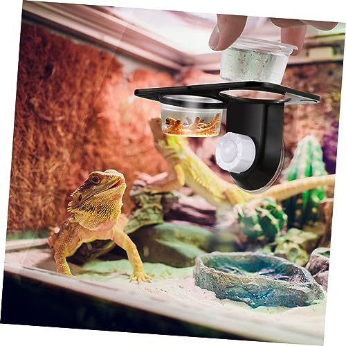 BESPORTBLE 2pcs Suction Cup Reptile Feeders Double Bowls for Food and Water Durable Reptile Feeding Dishes with Strong Suction for Lizards Geckos and Bearded Dragons
