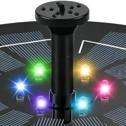Sunlight Fountain Illuminated Floating Aeration Decorative Garden Backyard Patio Poolside Aquarium Terrarium Deck Landscape Outdoor Kids Toy Ecofriend Pump Ornament Gift Relaxation Spray LED Feature