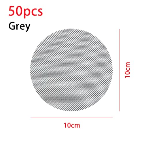 50Pcs Plant Pots Hole Mesh Pad - Flower Pot Mesh Mat Bonsai Gardening Grid Ceramic Drainage Hole Mesh Gray Circular 1 One Size