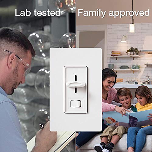 Lutron Skylark LED+ Dimmer Switch for Dimmable LED, Lutron Dimmer Switch For Halogen and Incandescent Bulbs, 150W/Single-Pole or 3-Way, SCL-153P-BL, Black - color: Black