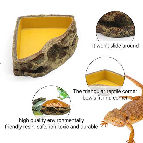 Reptile Feeder Resin Bowl Amphibian Reptile Bowl for Lizard Gecko Bearded Dragon Turtle