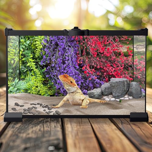 PINVNBY 8 Pack Reptile Plants Terrarium Hanging Fake Vines with Suction Cup Artificial Leaves for Bearded Dragons Lizards Geckos Snake Hermit Crab (4PCS Green, 2PCS Purple and 2PCS Red) - color: 8pcs (4 X Green, 2 X Purple, 2 X Red)
