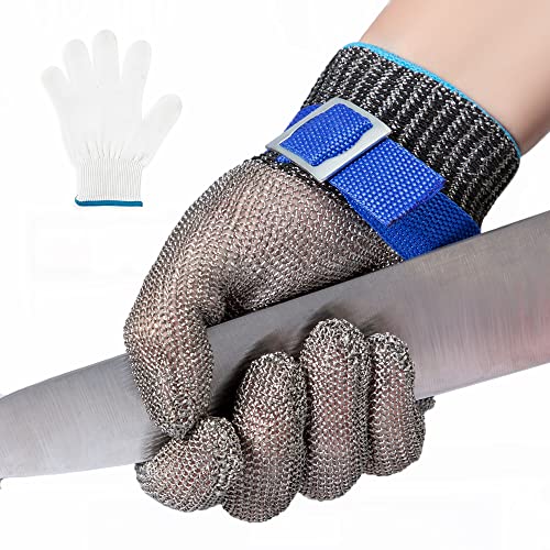 ARCLIBER Level 9 Cut Resistant Glove Stainless Steel Wire Metal Mesh Butcher Glove for Meat Cutting Oyster Shucking Chopping and Peeling - size: Medium (Pack of 1)