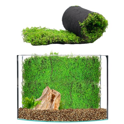 Terrarium Moss Background 7.9 x 39 Inch, Reptile Backdrop Wall Decor and Artificial Moss Reptile Amphibian Cage Decoration for Lizard Bearded Dragon Snake Frog Chameleon Leopard Gecko Tortoise