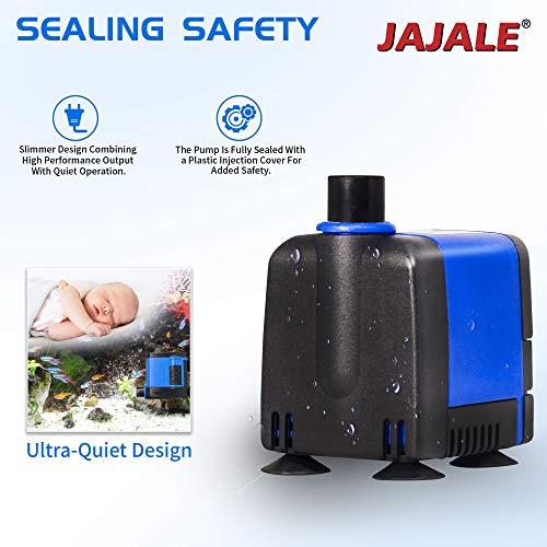 130 GPH Submersible Water Pump - Adjustable Quite Aquariums, Fountains, Hydroponics, and Pond Pump, 2.9 ft Lift, 6.5W - 3 Pack - color: Blue; 3 Pack, size: 130 GPH