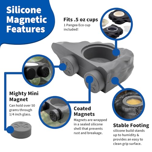 Pangea Gray Silicone Gecko Feeding Ledge & 100 .5oz Small Plastic Food & Water Cups Bundle