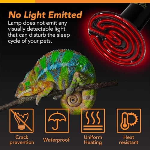 Simple Deluxe 100W 2-Pack Ceramic Heat Emitter Reptile Heat Lamp Bulb No Light Emitting Brooder Coop Heater for Amphibian Pet & Incubating Chicken - size: 100 Watts, style: 2 Pack
