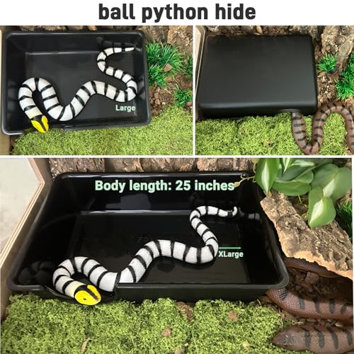 11.5in Reptile Humid Large Hide Cave, Moist Hideout for Gecko, Lizard, Snake - Natural-Looking Shelter for Humidity Retention & Shedding Support, with Easy-Clean Design (11.5"x7.8"x2.7") - size: X-Large (1 Count)