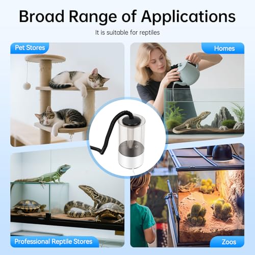 Reptile Fogger Humidifiers 4L Fogger for Reptile Tank 3 Spray Levels Reptile Tank Humidifier Automatic Reptile Misting System for Reptiles for Chameleons, Snakes, Frogs