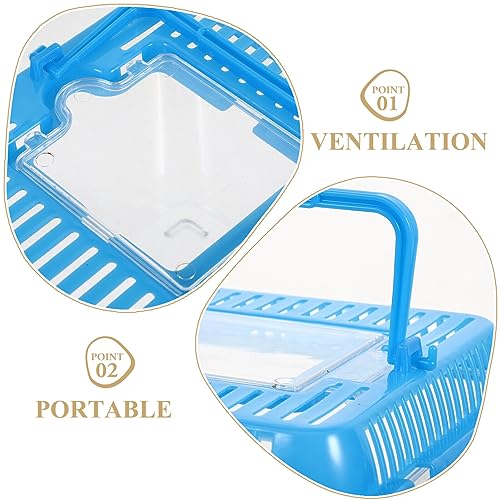 Ipetboom Clear Case 1pc Reptile Feeding Terrarium Pet Portable Small Reptile Cage Fish Tank Handheld Small Pet Box Transparent Tortoise Tank Breeding Case(Color) Containers with Lids