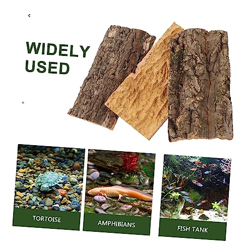 Ipetboom 6pcs Bark Decorative Background for Aquarium and Reptile Tanks Lifelike Terrarium Wall Decor for Bearded Dragons Frogs and Snakes