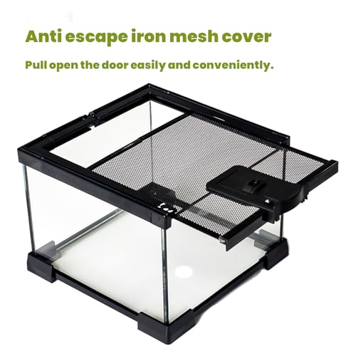 7 Gallon Glass Reptile Terrarium 12"x12"x12" – Cube Reptile Tank for Leopard Gecko, Hermit Crab, Snake, Frog, Tarantula, Isopod Enclosure - size: 12*12*12in