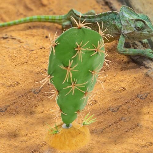 VICASKY Reptile Terrarium Plants and Cactus Decor Artificial Reptile Habitat Accessories for Lizard and Amphibian Tanks Fake Plastic Plants for Enclosure Decoration