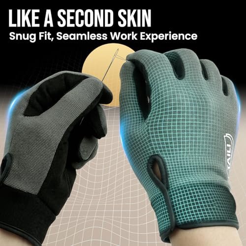 TAILI 2 Pairs Level 2 Needlestick, Level 5 Puncture Resistant Work Gloves, Feather-Light Comfort, Grip Enhanced Cut Resistant Gloves for Gardening, Carving, Fishing, Touchscreen & Breathable, L - size: Large, style: 2 Pairs