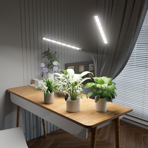GooingTop LED Grow Light,White Full Spectrum Clip Plant Growing Lamp with High Power Red Blue LEDs for Indoor Plants,Dimming & Optional Auto Timer - size: 75Watts
