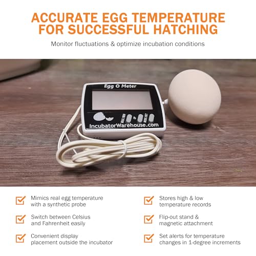 Egg-O-Meter™ - Large Digital Display Egg Thermometer with Min/Max Memory