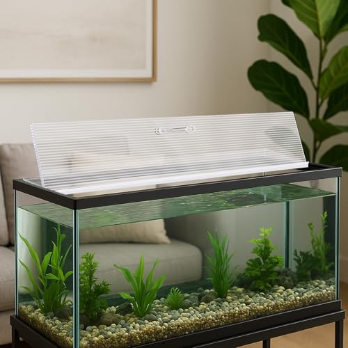 Sieral Aquarium Canopy Set Polycarbonate Greenhouse Panels 19.37 x 9.37 x 0.24 Inch for 10/20 Gallon Fish Tank Without Center Brace Aquariums Cover Fish Tank Lid, Clear - color: Clear, size: 20 x 10 Inch