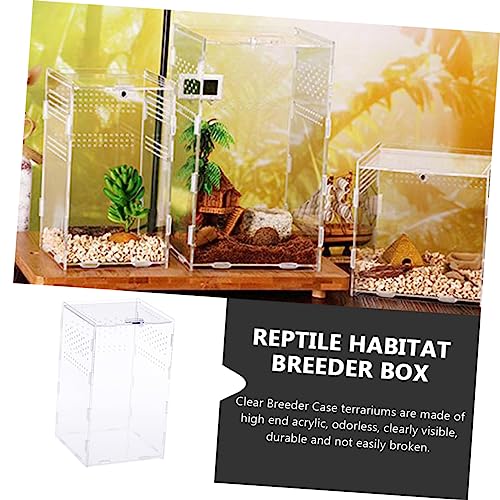 Yardwe Clear Reptile Nest Boxes with Ventilation High Transparency Easy to Clean Reptile Keeping Cases for Snakes Geckos Tarantulas and Pets