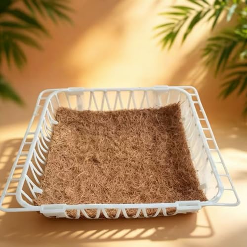 6 Pack Natural Coconut Fiber Reptile Carpet Laying Hen Nest Box Pads 10 x10 Nesting Box Liners for Lizard, Snake, Turtle, Birds, Bunny Habitat