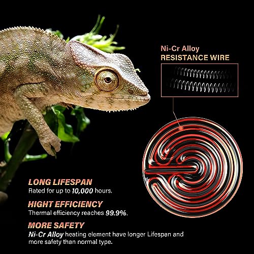 YSSOA 150W Ceramic Heat Emitter, Reptile Heat Bulbs, Ceramic Heat Lamp for Reptiles, Amphibian, Chicken, Dog, Cat, 1 Pack, Black - color: Black, size: 1 Pack, style: 150W