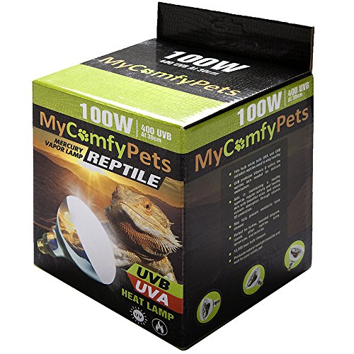 UVB Light and UVA 2-in-1 Reptile Bulb 100W for Bearded Dragons and All Reptiles (400 UVB)