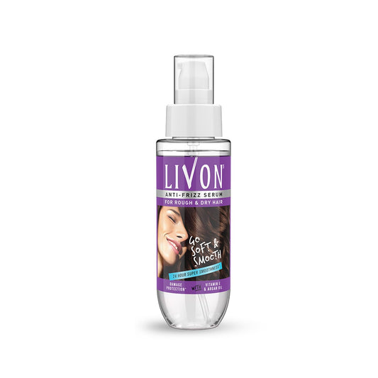 Livon Anti Frizz Serum With Vitamin E & Argan Oil| For Women & Men|For Dry & Rough Hair| 24 Hour Frizz Free Smoothness | 3.3 Fl.