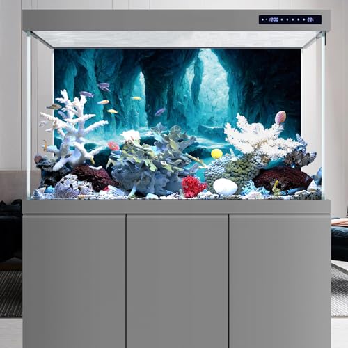 AWERT 36x24 inches Rock Cave Aquarium Background Rock Pillar Terrarium Background Cave Fish Tank Background - size: 36x24in/90x60cm