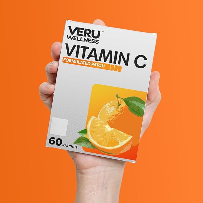 Veru Wellness Vitamin C Plus Daily Patch - Self Adhesive Time Release Topical Patch, 8-10 Hours (60 Day)