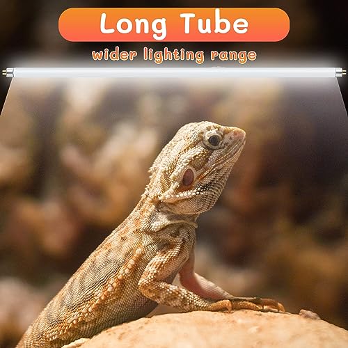 T5 UVB Reptile Light 39W 10.0, UVA Light Bulb for Reptiles, 2 Pack Lamp Tube for Bearded Dragon - size: 2 pack T5 Tube-39W 10.0