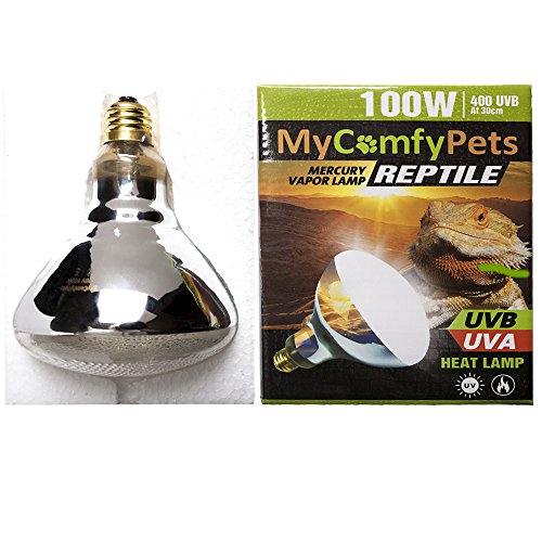 UVB Light and UVA 2-in-1 Reptile Bulb 100W for Bearded Dragons and All Reptiles (400 UVB)