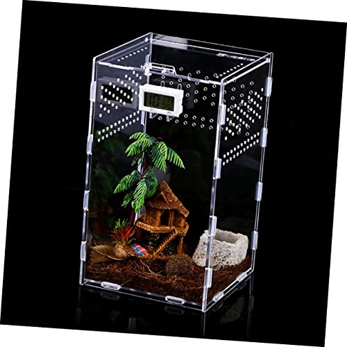 Yardwe Clear Reptile Nest Boxes with Ventilation High Transparency Easy to Clean Reptile Keeping Cases for Snakes Geckos Tarantulas and Pets