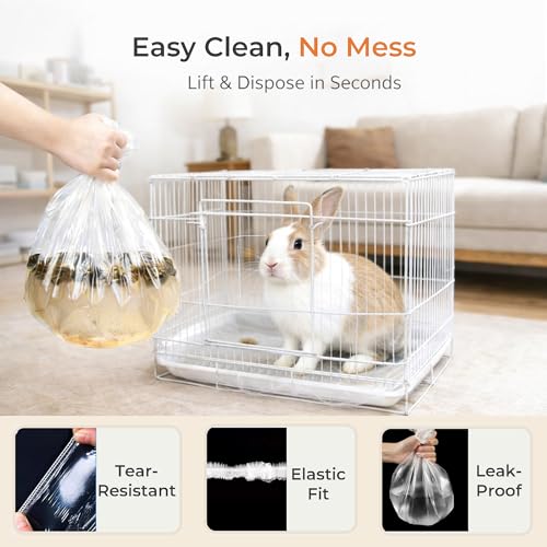 50 Disposable Cage Tray Liners for Pets, 23.6 x 31.5 in | Quick Tray Changes, Keeps Cages Cleaner, Contains Bedding and Waste, Easy Cleanup, for Rabbits, Guinea Pigs and Small Pets - size: S(23.6 x 31.5'')