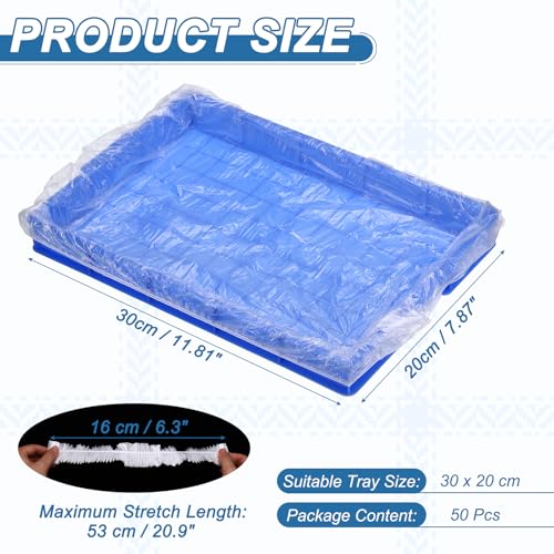 Disposable Bird Cage Liners, Clear Plastic Cage Liners for 12x8 Inch Pallets Tray Universal Elastic Film, (50 Pcs), Intended for Parakeet/Cockatiels/Rabbit/Guinea Pig - size: 12x8 Inch