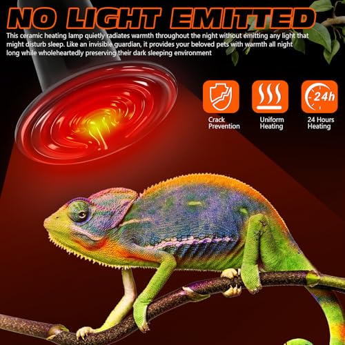 75W Ceramic Heat Emitter Reptile Heat Bulb E26 Base Heat Lamp Bulbs No Light Heat Lamp for Amphibian Pet Brooder Coop Lizard Turtle Snake Terrarium - style: 75 Watts