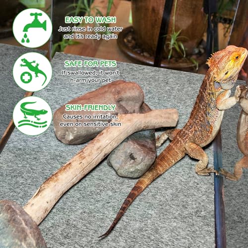 Tfwadmx Reptile Carpet, 2 Pack of Bearded Dragon Mat Terrarium Bedding Substrate Liner Reptile Mat for Snake Turtle Lizard Geckos Hermit Crabs (24'' X 16'')