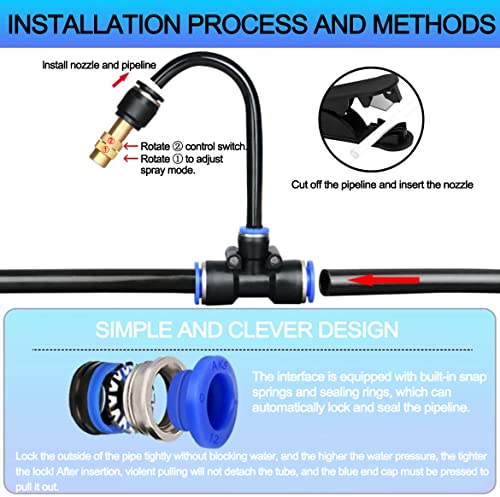 82FT Drip Irrigation Kit, Automatic Garden Watering System with Tool-Free Quick Connectors, 360° Bending Drippers & Copper Misting Nozzles for Greenhouse, Patio, Lawn & Vegetable Garden. (25M) - size: 25M