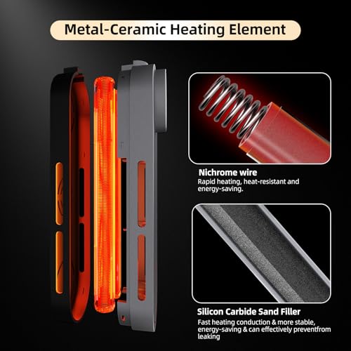 UPETTOOLS Submersible Aquarium Heater with External Control - Ceramic-Metal Fish Tank Heater with Digital Thermostat for 5-25Gallon Small Tanks, Overheat Protection