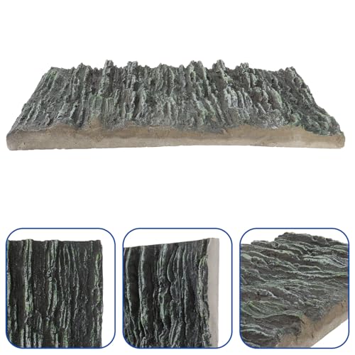 Aquarium Decorative Background Board 3D Lifelike Bark Texture Landscaping Panel for Fish Tank and Turtle Terrarium Reptile Box Decor