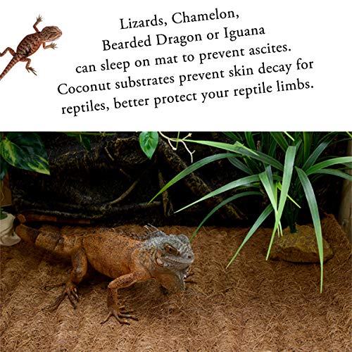 Reptile Carpet Natural Coconut Fiber, 36" x 18" Tortoise Carpet Mat for Pet Terrarium Liner, Reptile Bedding Supplies for Lizard, Snake, Chameleon, Turtle, Bearded Dragon - size: 36"x18" 1pack