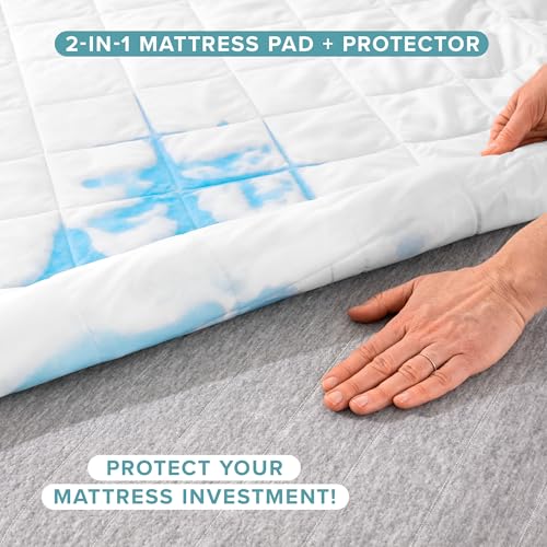 Bare Home Waterproof Quilted Mattress Protector - Cooling Mattress Pad - Protects Against Spills - Easily Washable - Elastic Fitted Mattress Cover - Stretch-to-Fit up to 15 Inches Deep (Full XL) - color: White, size: Full XL (Mattress Pad)