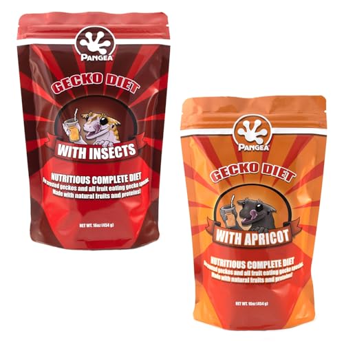 Pangea Gecko Diet Fruit & Apricot Bulk up Bundle - 16oz Fruit & Insects & 16oz Apricot