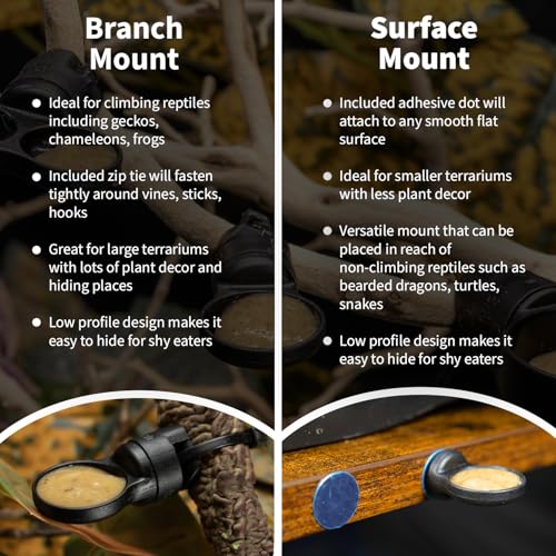 Pangea Microdish Kit for Micro Gecko Feeding, Mini Water Bowl for Tiny Reptiles and Other Small Pets, Magnetic Attachment Dots Included 1.5in x .75in (S Surface Mount) - size: S Surface Mount