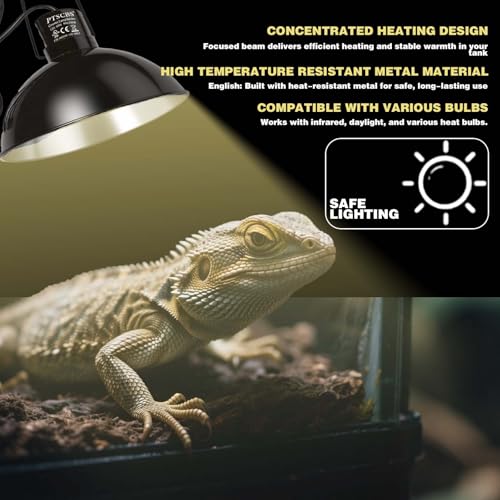8.5-inch Standard lamp Dome for Reptile Heating Lamps, Object Heat Ceramic Heat emitters, up to 200W for Bearded Dragons Turtles Snakes and Lizards Lamps E26