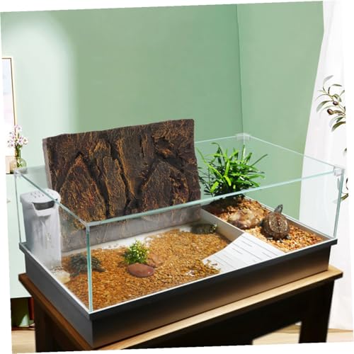 3D Turtle Tank Decorative Panel Aquarium Background Reptile Tank Accessory Large Decor 2 Pack