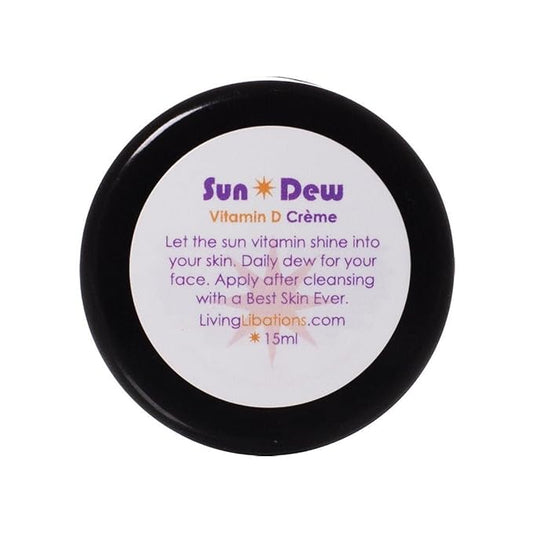 LIVING LIBATIONS - Organic Sun Dew Transdermal Vitamin D Crème | Natural, Wildcrafted, Vegan Clean Beauty (0.5 oz | 15 ml)