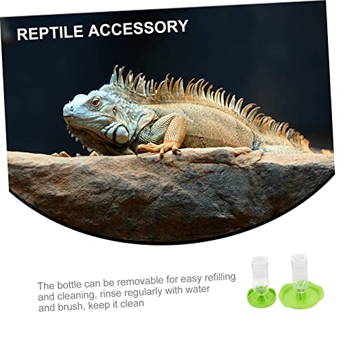 VANZACK 2sets Lizard Water Feeders Reptile Drinking Tools Easy to Clean Water Containers for Turtles Snakes Geckos and Other Reptiles Green