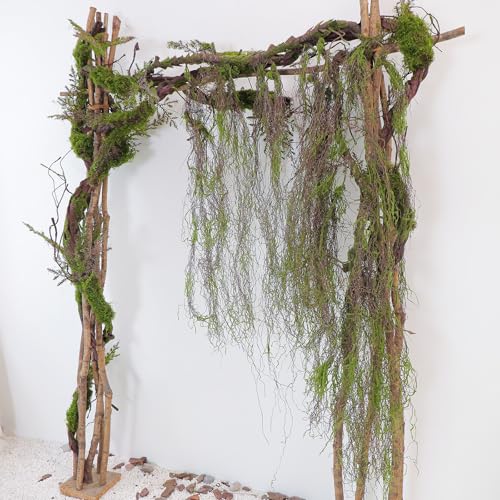 1Pcs 78.9inch Large Bendable Artificial Tree Branches Moss Sturdy Hanging Plants Leaves Grape Vines Thick Tree Trunk Twigs Greenery Stems Cherry Blossom Garland for Halloween Outdoor Forest Decor