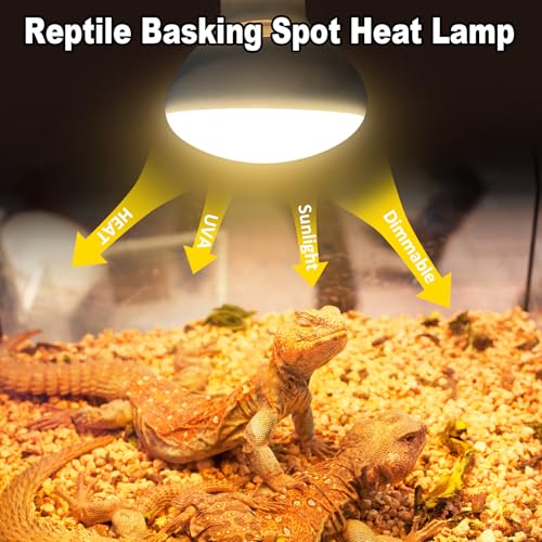 MIXJOY 4Pack Reptile Heat Lamp Bulbs, 100W Heat Lamp Bulbs for Reptiles Basking Bulbs UVA Daylight Basking Light Amphibians Heating Lamp Emitter for Lizard, Tortoise, Bearded Dragon Gecko - style: 4Pack 100W