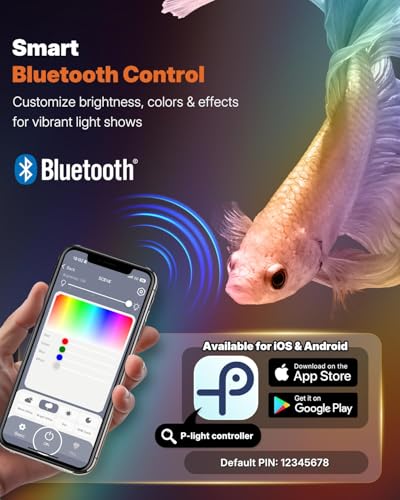 Pawfly Aquarium Light for Plants, 25 W Bluetooth Fish Tank Light, Full Spectrum Aquarium Lights for 24"-30" Fish Tanks, Extendable 24/7 LED Lights with Timer Modes & Adjustable Brightness - size: 24"-30"